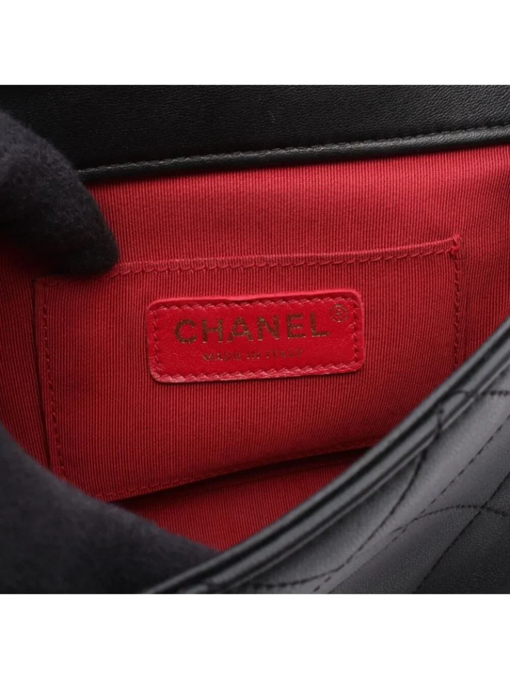 Chanel Shoulder Bag Quilted Loophandle Black Lambskin 2-Way Chain